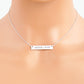 Baseball Mom Engraved Horizontal Bar Pendant Necklace