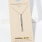 Baseball Mom Engraved Vertical Bar Pendant Inspirational Necklace