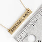 Basketball  Mom Engraved Horizontal Bar Pendant Necklace