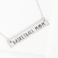 Basketball  Mom Engraved Horizontal Bar Pendant Necklace