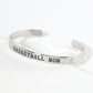 Basketball Mom Engraved 18K Gold Dipped Open Cuff Bangle Bracelet