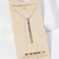 Be Brave Arrow Engraved Vertical Bar Pendant Inspirational Necklace