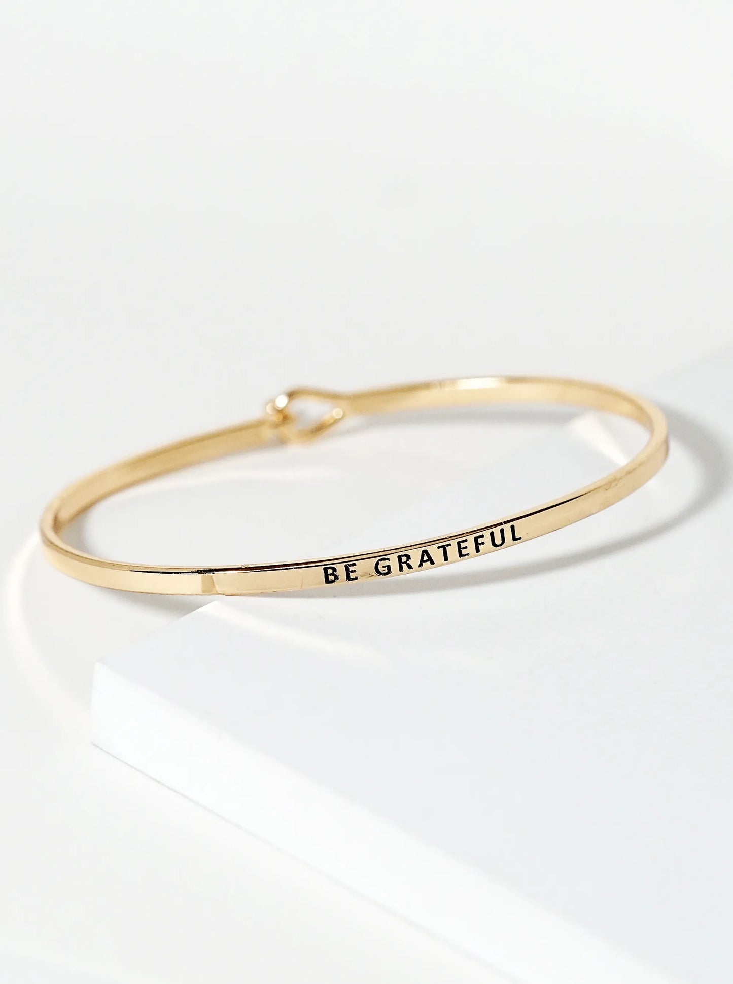 Be Grateful Engraved Inspirational Bangle Bracelet