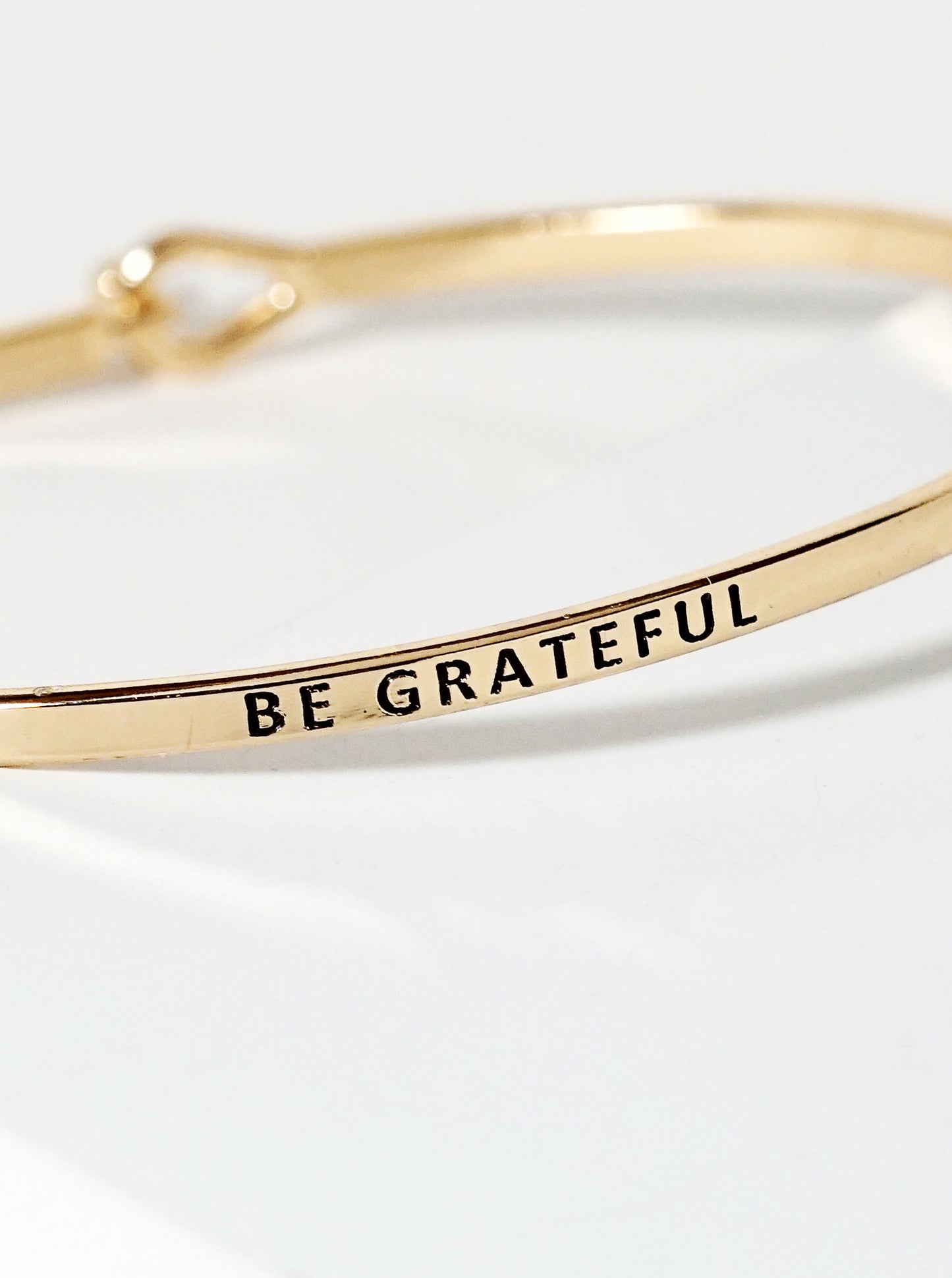 Be Grateful Engraved Inspirational Bangle Bracelet