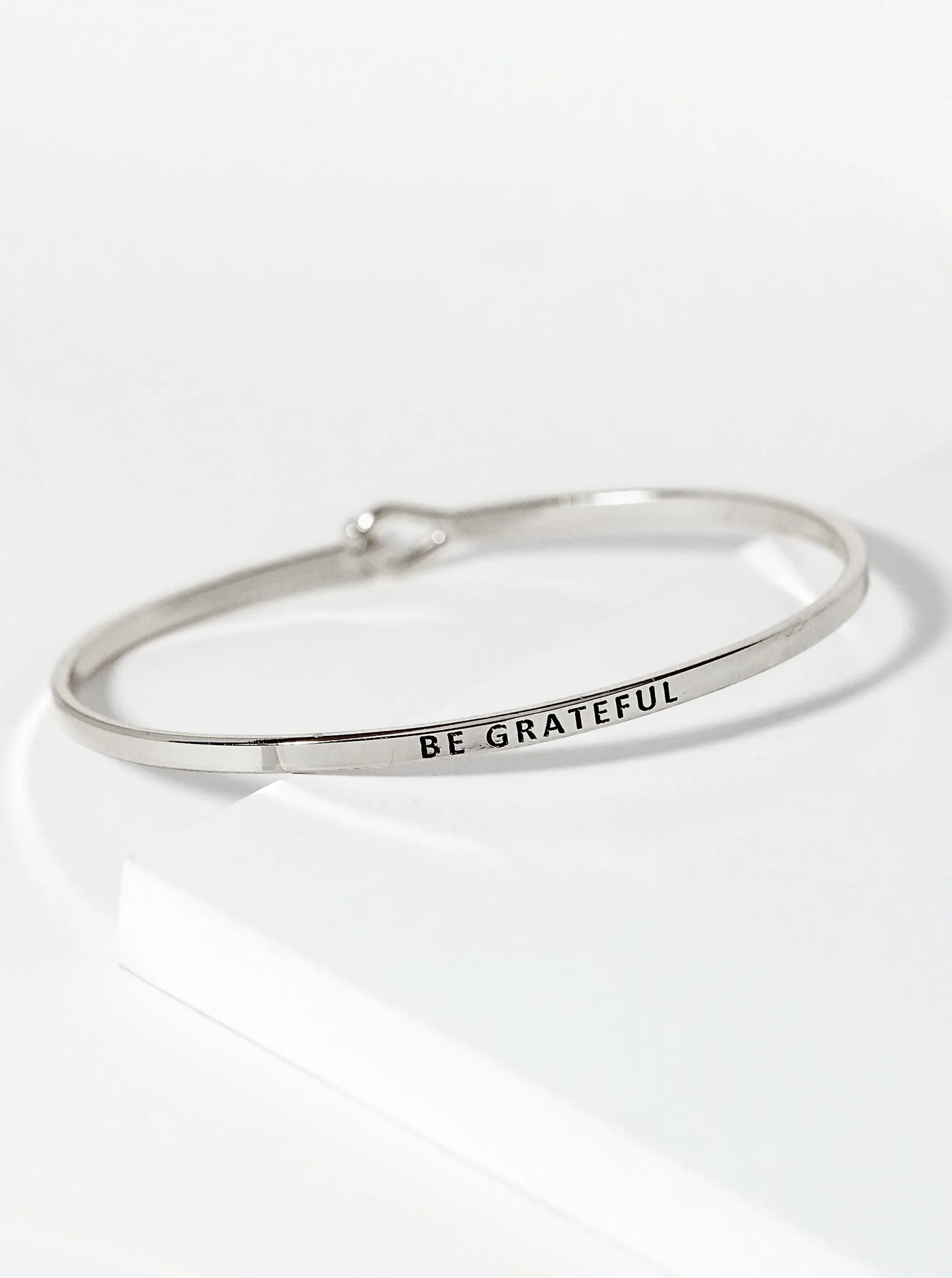 Be Grateful Engraved Inspirational Bangle Bracelet