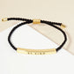 Be Kind Engraved 18K Gold Dipped Curved Brass Tube Bar Adjustable Pull Tie Bracelet