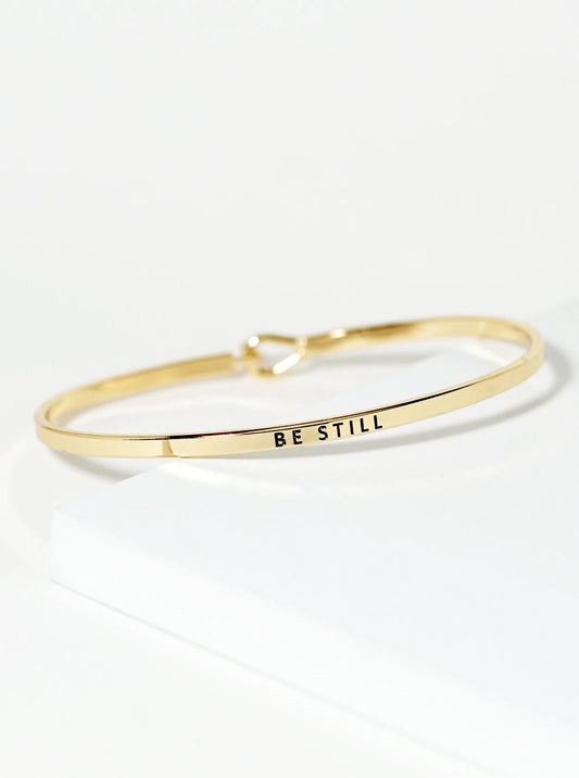 Be Still Engraved Inspirational Bangle Bracelet