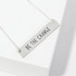 Be The Change Engraved Horizontal Bar Pendant Necklace