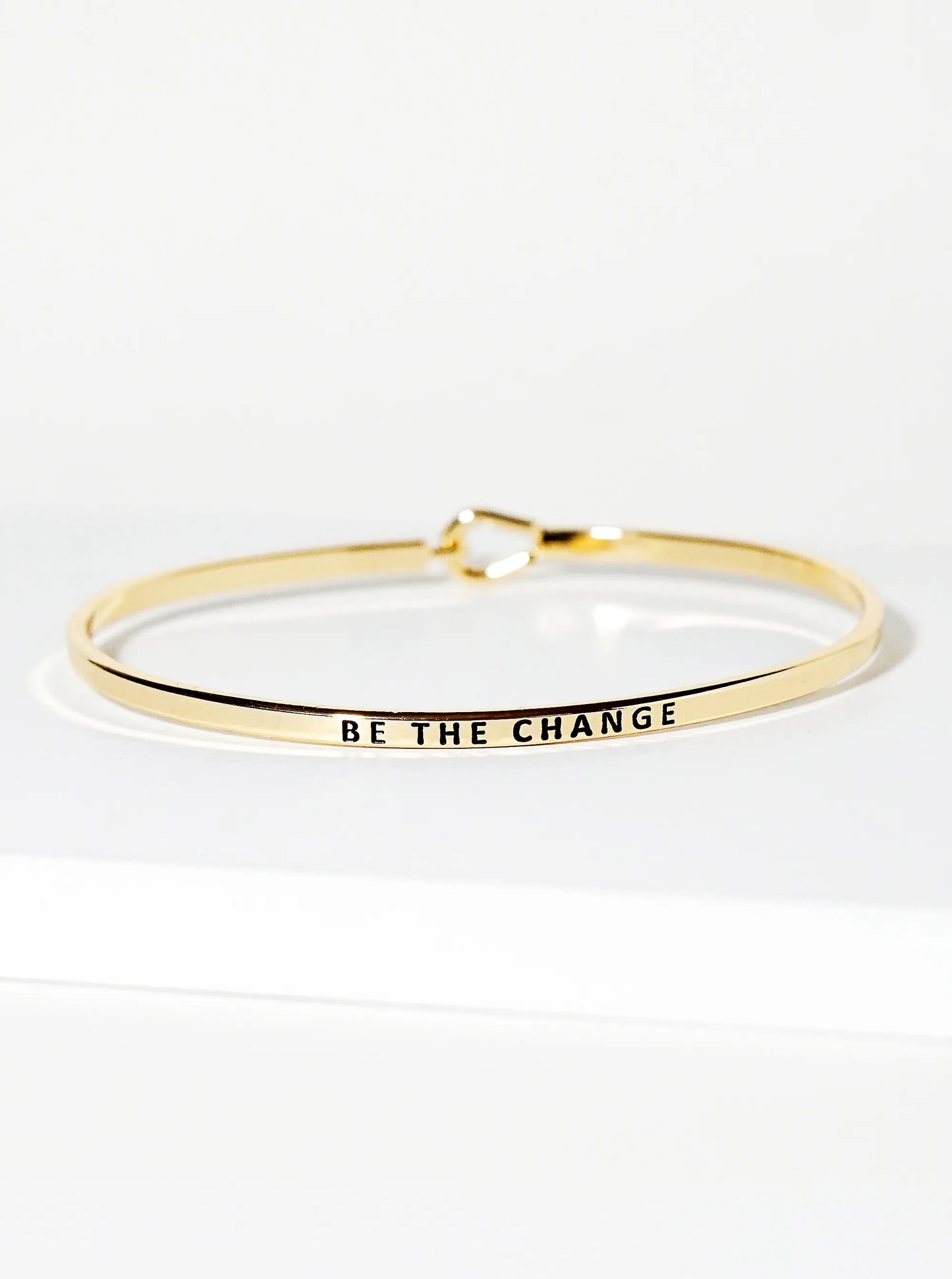 Be The Change Engraved Inspirational Bangle Bracelet