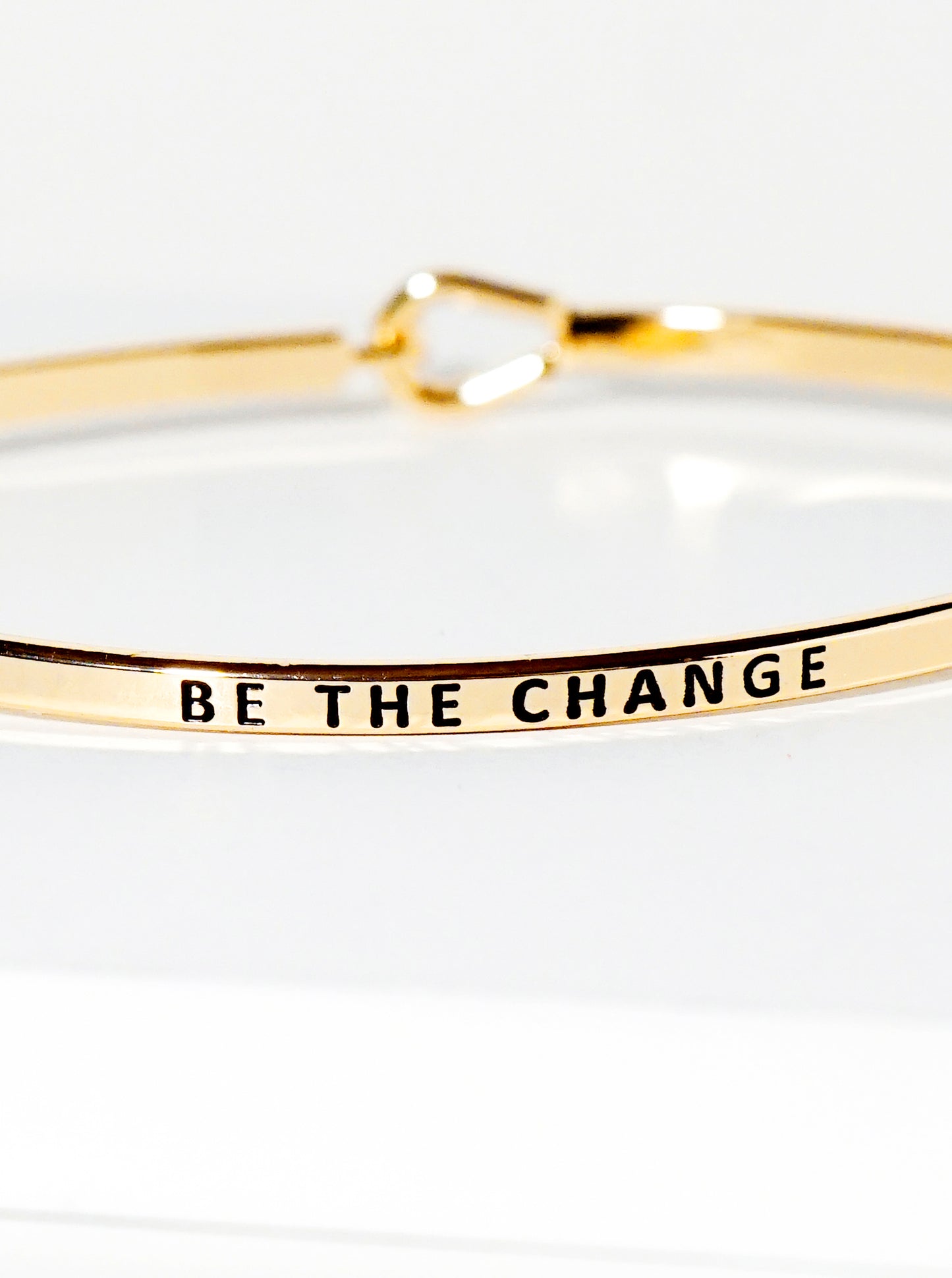 Be The Change Engraved Inspirational Bangle Bracelet