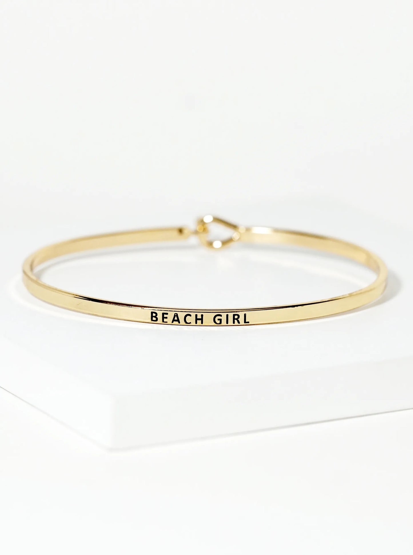 Beach Girl Engraved Inspirational Bangle Bracelet