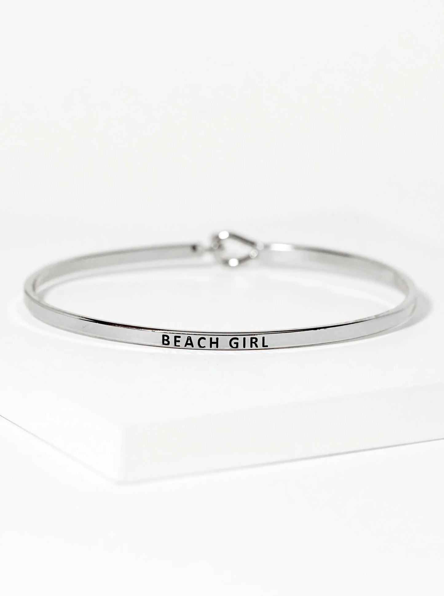 Beach Girl Engraved Inspirational Bangle Bracelet