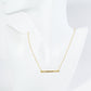 Beautiful Engraved 18K Gold Dipped Horizontal Brass Bar Pendant Inspirational Necklace
