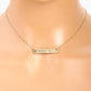 Beautiful Engraved Horizontal Bar Pendant Necklace
