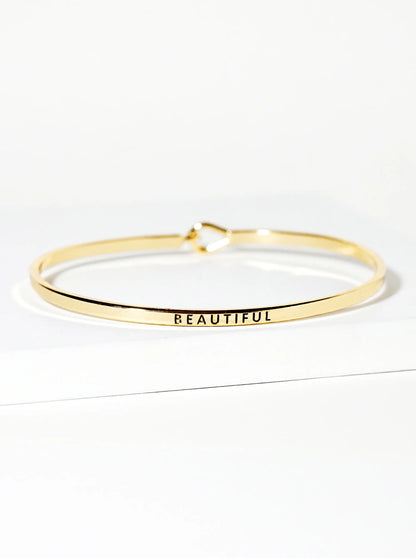 Beautiful Engraved Inspirational Bangle Bracelet