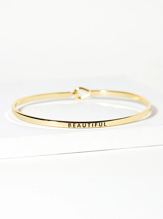 Beautiful Engraved Inspirational Bangle Bracelet