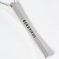 Beautiful Engraved Vertical Bar Pendant Inspirational Necklace