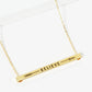 Believe Arrow Engraved 18K Gold Dipped Horizontal Brass Bar Pendant Inspirational Necklace