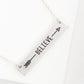 Believe Arrow Engraved Horizontal Bar Pendant Necklace