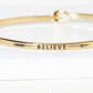 Believe Arrow Engraved Inspirational Bangle Bracelet