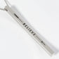 Believe Arrow Engraved Vertical Bar Pendant Inspirational Necklace
