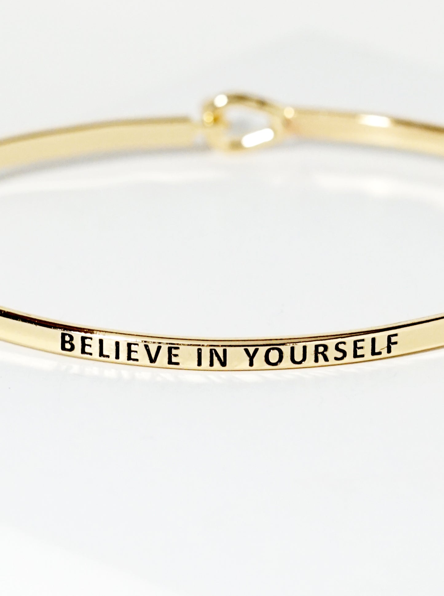 Believe In Yourself Engraved Inspirational Bangle Bracelet