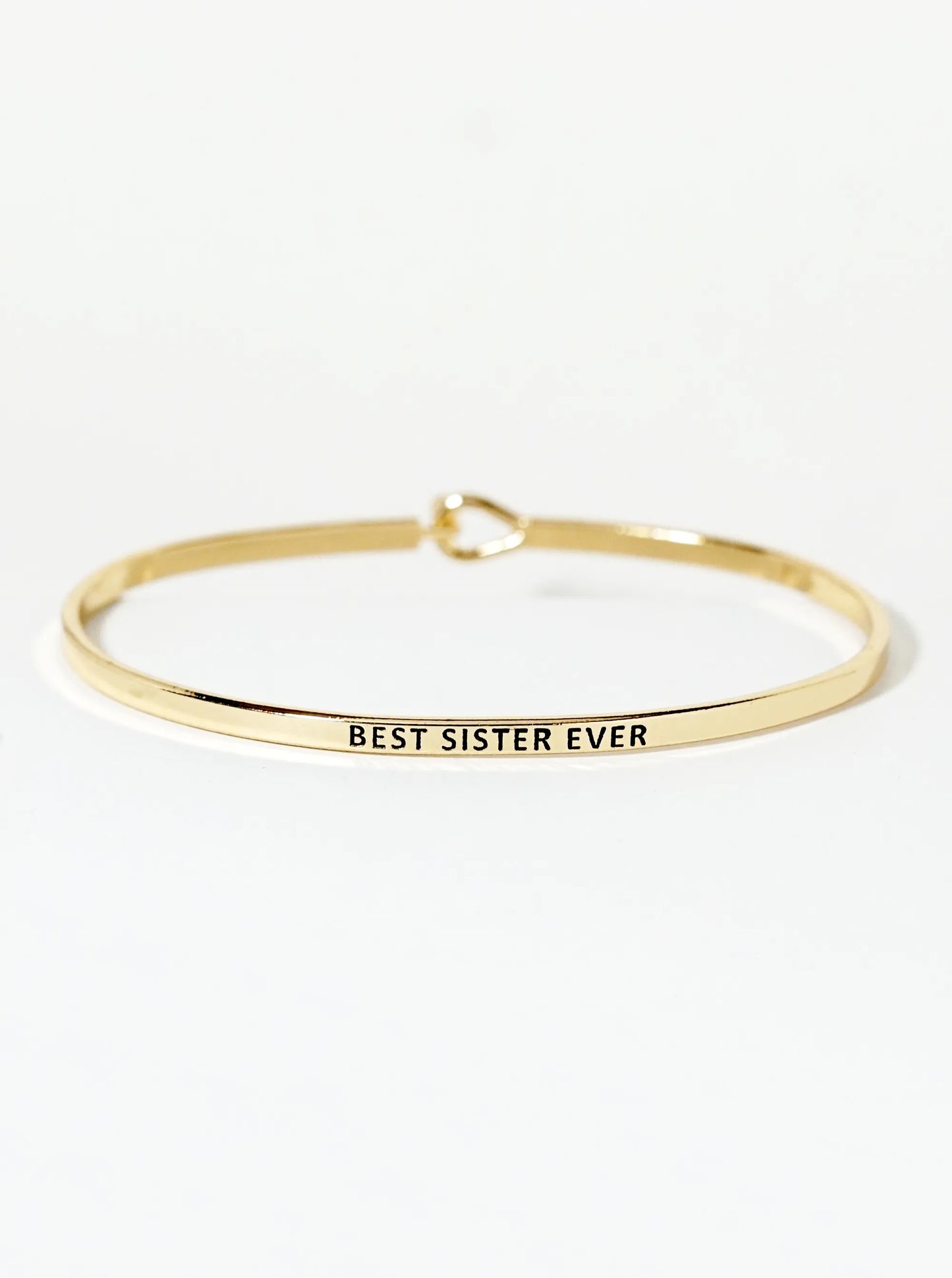 Best Sister Ever Engraved Inspirational Bangle Bracelet