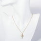 Bezel Set Rhinestone Cross Pendant Necklace