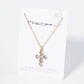 Bezel Set Rhinestone Cross Pendant Necklace