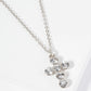Bezel Set Rhinestone Cross Pendant Necklace