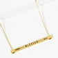 Blessed Arrow Engraved 18K Gold Dipped Horizontal Brass Bar Pendant Inspirational Necklace