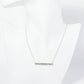 Blessed Arrow Engraved 18K Gold Dipped Horizontal Brass Bar Pendant Inspirational Necklace