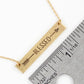 Blessed Arrow Engraved Horizontal Bar Pendant Necklace