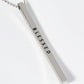 Blessed Engraved Vertical Bar Pendant Inspirational Necklace