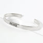 Brave Engraved 18K Gold Dipped Open Cuff Bangle Bracelet