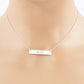 Brave Engraved Horizontal Bar Pendant Necklace