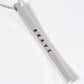 Brave Engraved Vertical Bar Pendant Inspirational Necklace