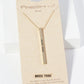 Bride Tribe Engraved Vertical Bar Pendant Inspirational Necklace