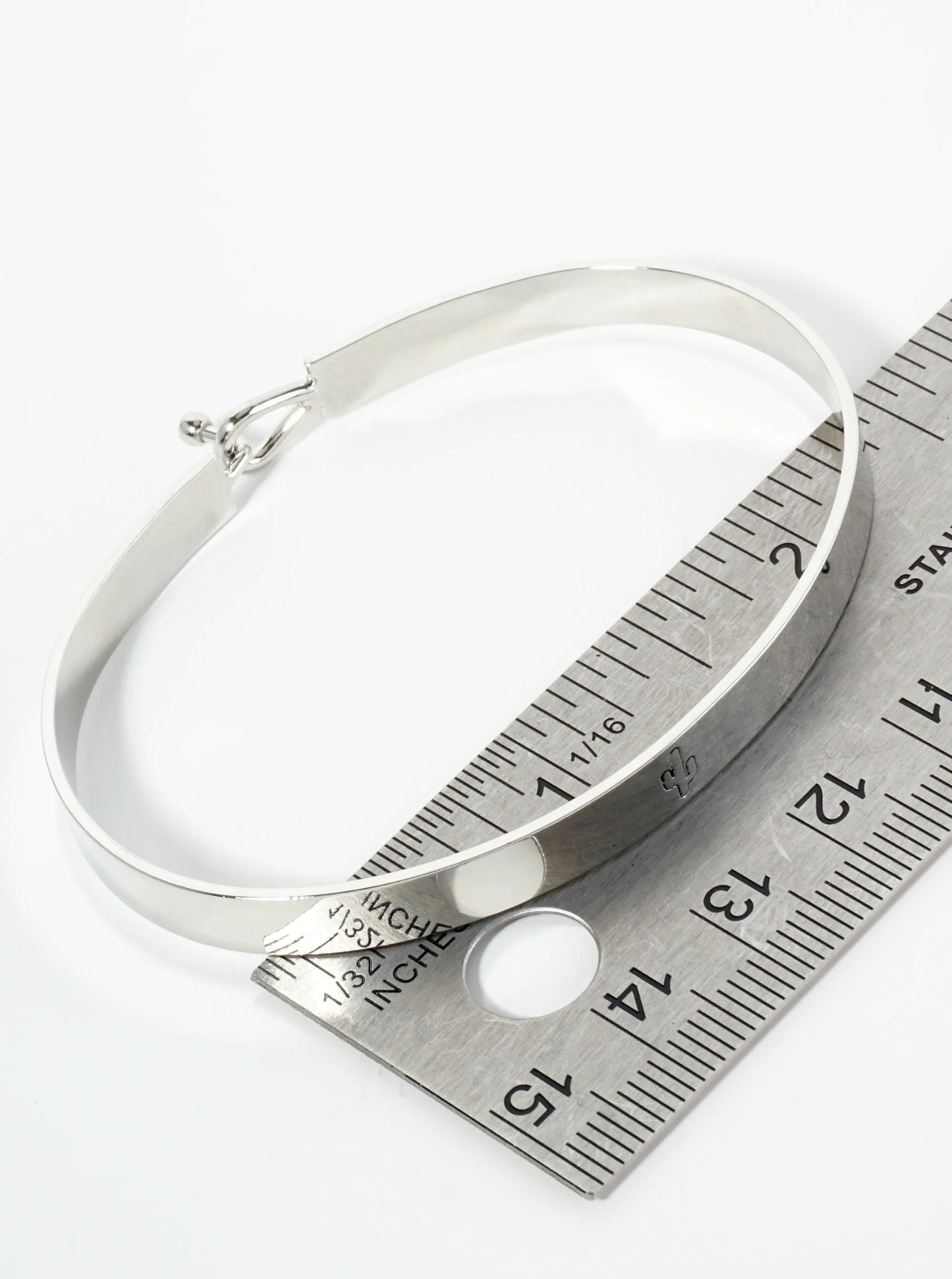 Cactus Engraved Wire Hoop Closure Bangle Bracelet