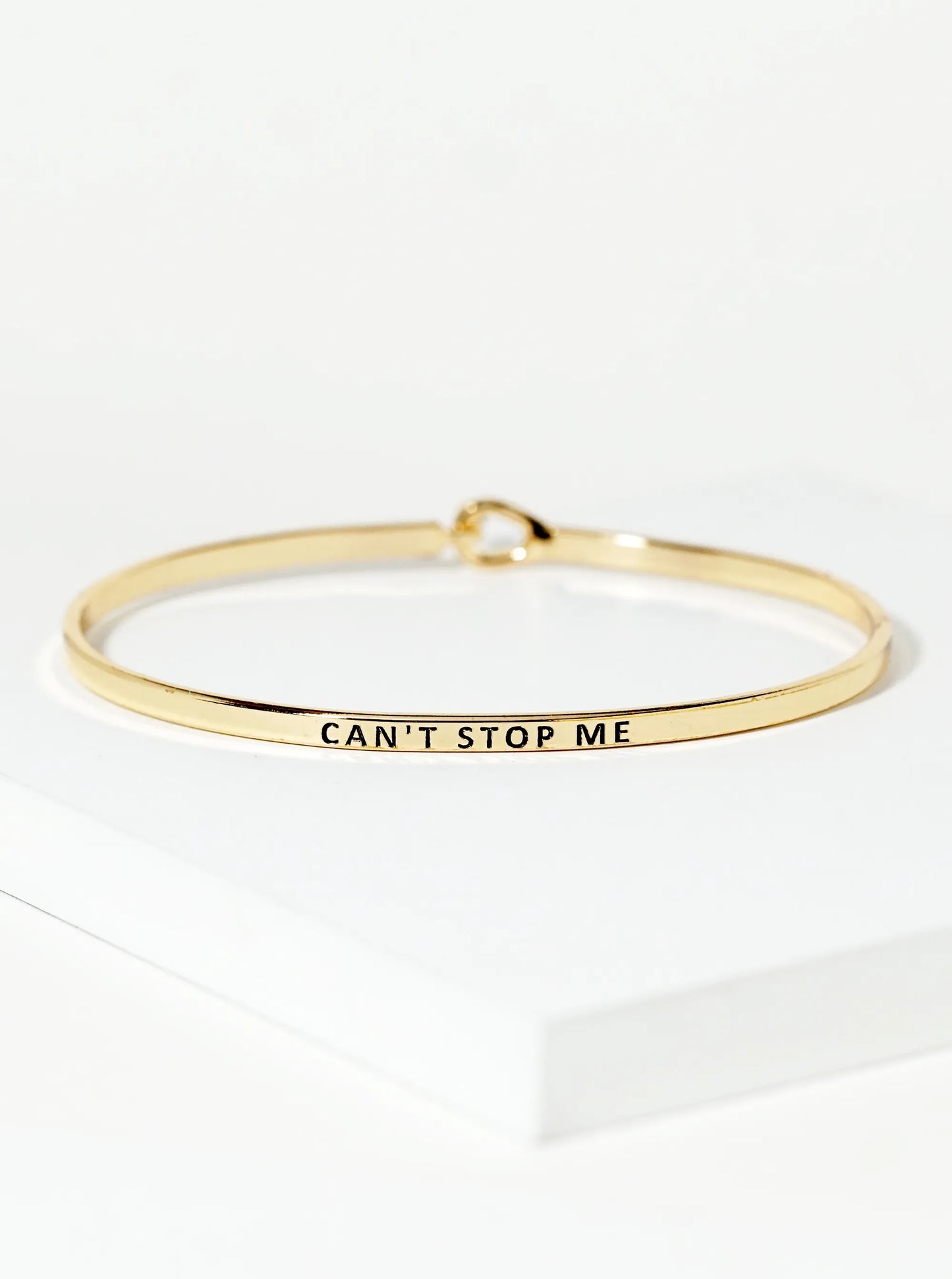 Cant Stop Me Engraved Inspirational Bangle Bracelet