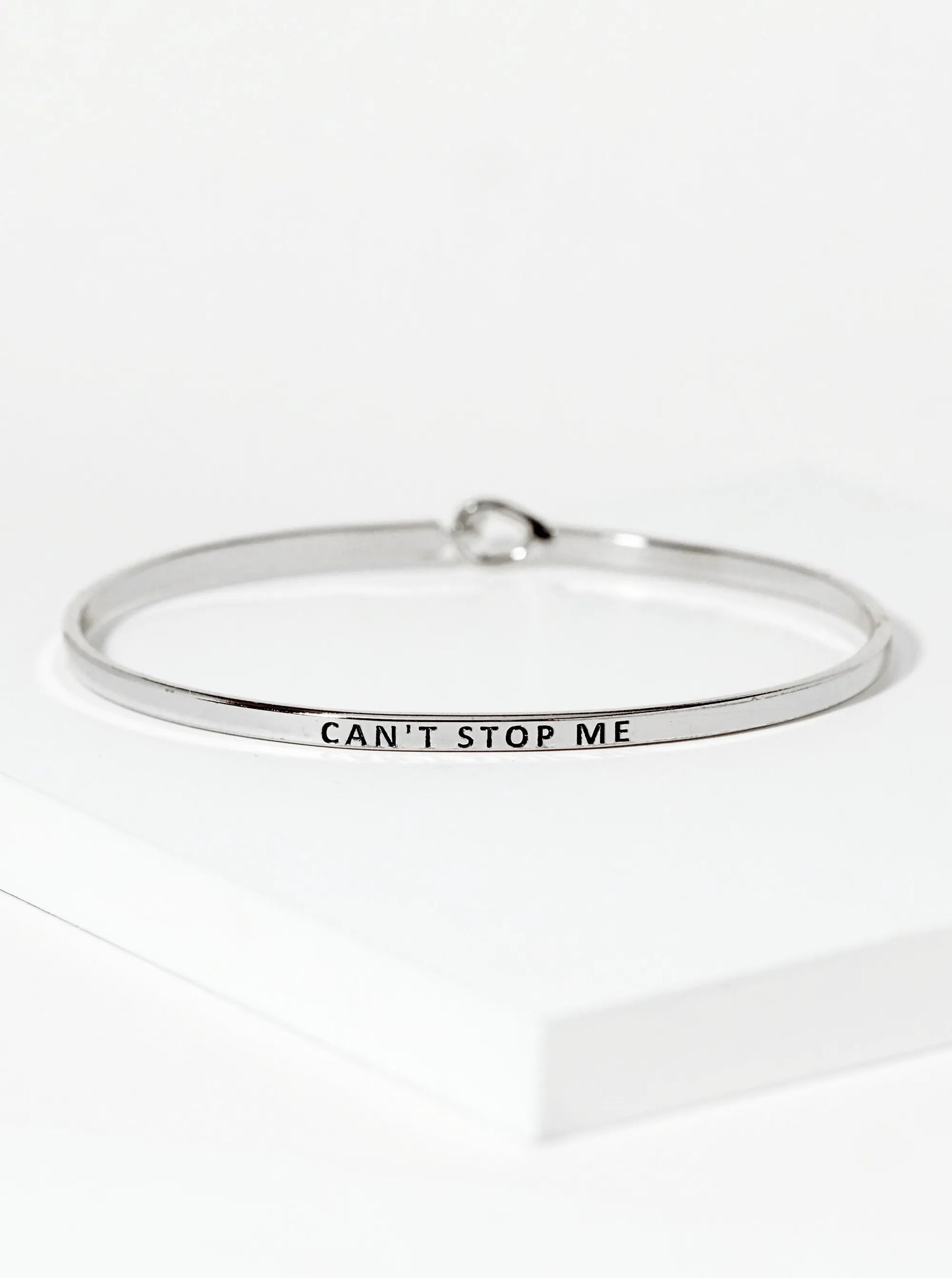 Cant Stop Me Engraved Inspirational Bangle Bracelet