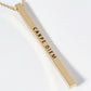 Carpe Diem Engraved Vertical Bar Pendant Inspirational Necklace