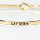 Cat Mom Engraved Inspirational Bangle Bracelet