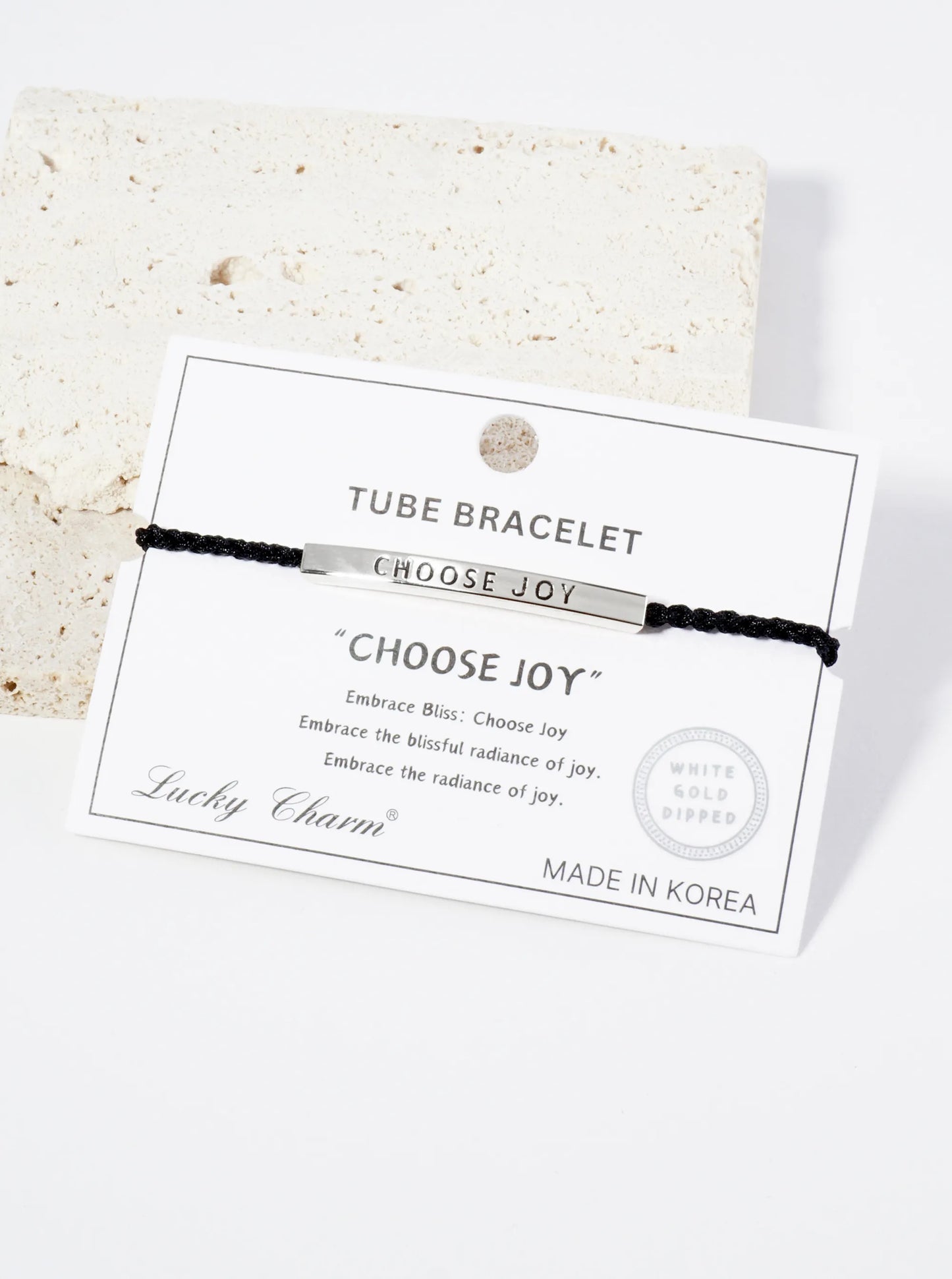 Choose Joy Engraved 18K Gold Dipped Curved Brass Tube Bar Adjustable Pull Tie Bracelet