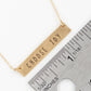 Choose Joy Engraved Horizontal Bar Pendant Necklace