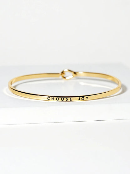 Choose Joy Engraved Inspirational Bangle Bracelet