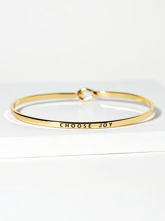 Choose Joy Engraved Inspirational Bangle Bracelet