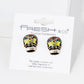 Colorful Enamel Skull Head With Flower 15mm Calavera Sugar Skull Stud Earrings