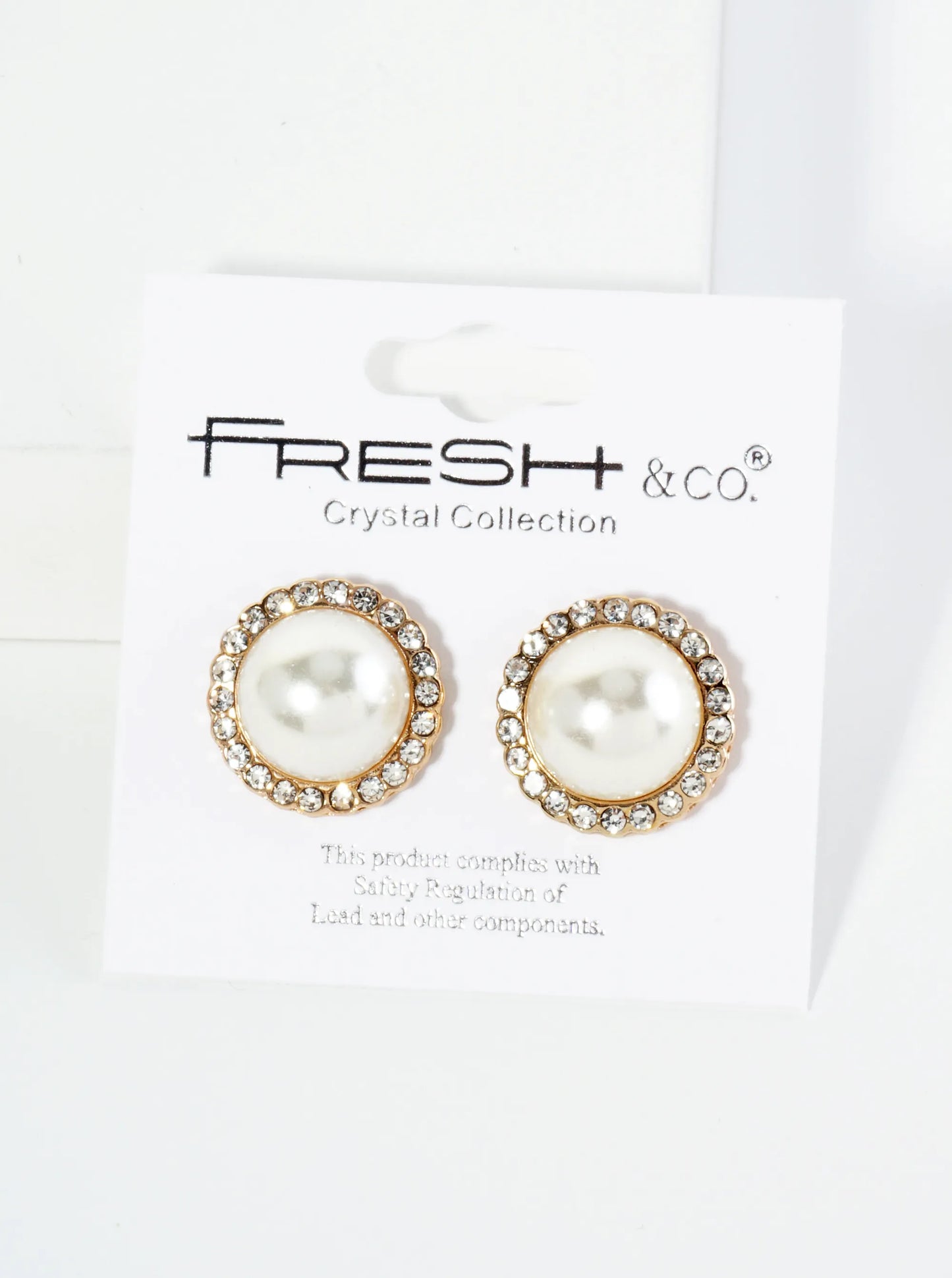Crystal Encircling Pearl Bead Button Stud Earrings
