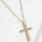 Crystal Pave 1 Inch Cross Pendant Necklace